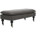 Mansfield Grey Pinstripe Pillowtop Ottoman
