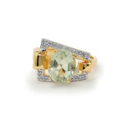 Daliglio Sterling Silver Amethyst and 1/6ct TDW Diamond Ring