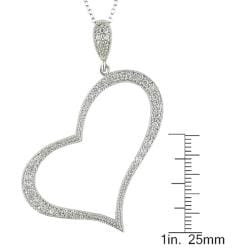 Sterling Silver White Cubic Zirconia Heart Necklace