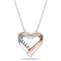 Miadora Sterling Silver Diamond Accent Heart Necklace