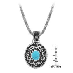 Inox Stainless Steel Turquoise Oval Necklace