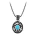Inox Stainless Steel Turquoise Oval Necklace