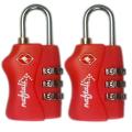 Naftali TSA Red Re-settable 3-dial Combination Locks (Set of 2)