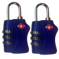 Naftali TSA Blue Re-settable 3-dial Combination Locks (Set of 2)