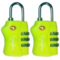 Naftali TSA Light Green Re-settable 3-dial Combination Locks (Set of 2)