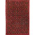Hand-tufted Contemporary Brown/Red Floral Leyton New Zealand Wool Geometric Rug (5' x 8')