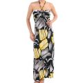 Stanzino Women's Yellow and Grey Long Flower Dress