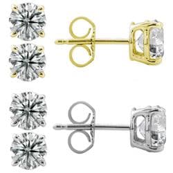 14k Gold 1/2ct TDW Round Diamond Stud Earrings (G-H, I1-I2)