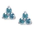 14k White Gold 1/2ct TDW Blue Diamond Earrings (TRB, VS1-VS2)