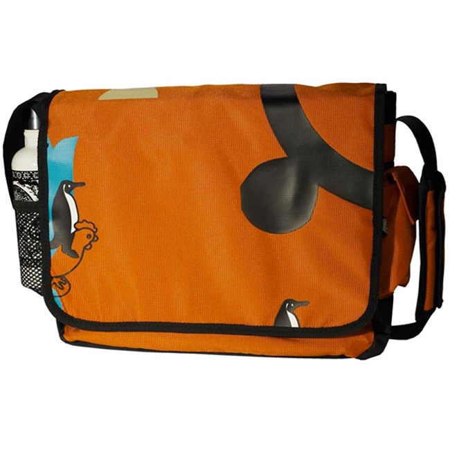 Penguin & Rooster Recycled PETE Orange Messenger Bag