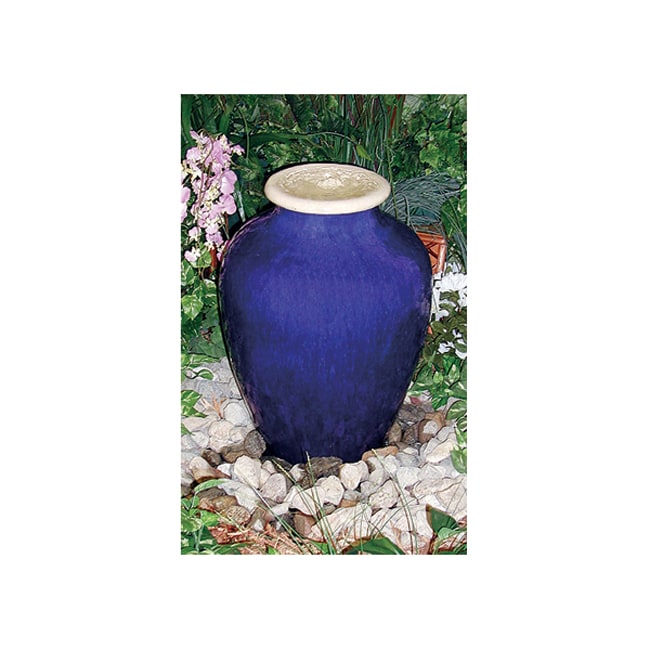 Beckett Fountain Watering Blue Ceramic Vase 13991321