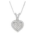 14k White Gold 7/8ct TDW White Diamond Heart Necklace (G, SI2)