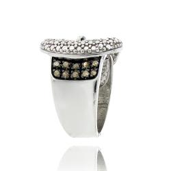 Sterling Silver 2/5th ct Champagne Brown Diamond Buckle Ring