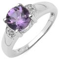 Sterling Silver Amethyst and White Topaz Ring (1 2/5ct TGW)