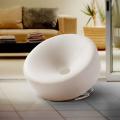 Modern Round White Accent Chair