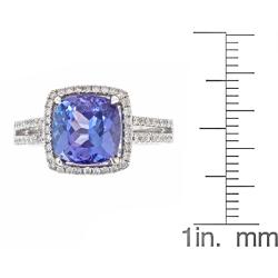 Dyach 14k White Gold Tanzanite and 3/8ct TDW Diamond Ring (G-H, I1-I2)