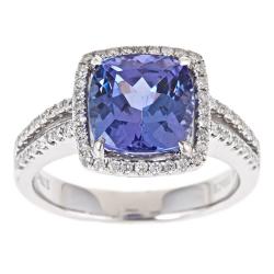 Dyach 14k White Gold Tanzanite and 3/8ct TDW Diamond Ring (G-H, I1-I2)