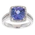 14k White Gold Tanzanite and 3/8ct TDW Diamond Ring (G-H, I1-I2)