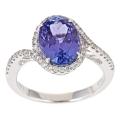 14k White Gold Tanzanite and 1/3ct TDW Diamond Ring (G-H, I1-I2)