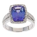14k White Gold Tanzanite and 1/2ct TDW Diamond Ring (G-H, I1-I2)