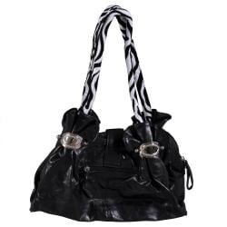 Adi Designs Women's Buckle Detail Double Handel Zebra Print Satchel