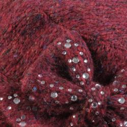 Adi Designs Women's Rhinestone Bow Detail Plaid Military Cap
