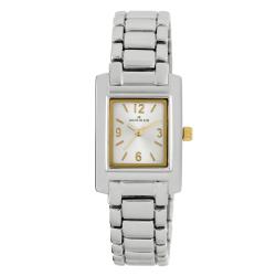 Anne Klein Silvertone Metal Bracelet Watch with Goldtone Accents