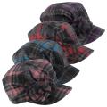 Adi Designs Women's Flower Detail Plaid Military Cap