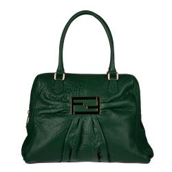 Fendi Dark Green Leather Tote