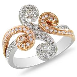 14k Pink and White Gold 1/3ct TDW Diamond Ring (H-I, I1-I2)