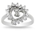 14k White Gold 2/5ct TDW Diamond Heart Ring (I-J, I1-I2)