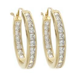 Nexte Jewelry Gold Overlay Cubic Zirconia Hoop Earrings