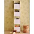 White Wall Leaning Magazine 4-Tier Book Shelf