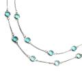 ELYA Designs Silvertone Aqua Crystal Double Strand Necklace