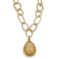 ELYA Designs Goldtone Large Link Sand Faux Stone Necklace