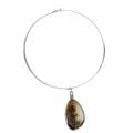 NEXTE Jewelry Silvertone Natural Brown Agate Choker