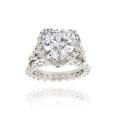 Icz Stonez Sterling Silver Cubic Zirconia 7 1/4ct TGW Bridal Ring Set