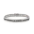Sterling Silver 1/2ct TDW Black Diamond Three Row Tennis Bracelet