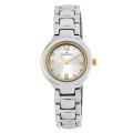Anne Klein Round Dial Silvertone Metal Bracelet Watch w/ Goldtone accents