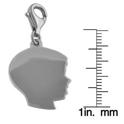 Rhodiumplated Sterling Silver Boy Charm