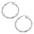Fremada Rhodiumplated Sterling Silver 3x30-mm Twist Hoop Earrings