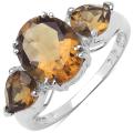 Sterling Silver Champagne Quartz Ring (3 2/5ct TGW)