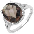 Sterling Silver Smoky Quartz/ White Topaz 4.22ct TGW Ring