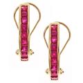 D'Yach 14k Yellow Gold Thai Rubies Clip Earrings
