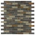 SomerTile Reflections Subway Wisp Glass/Stone Mosaic Tiles (Pack of 10)