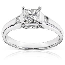 Palladium 1ct TDW Certified Diamond Engagement Ring (J, SI2)