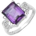 Sterling Silver Amethyst and White Topaz Ring