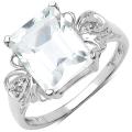 Sterling Silver Crystal Quartz and White Topaz Ring