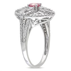 Miadora 10k White Gold 1/2ct TDW Pink and White Diamond Ring (G-H, I2)