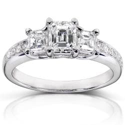 14k White Gold 1 1/5ct TDW Certified Diamond Engagement Ring (H, VS2)